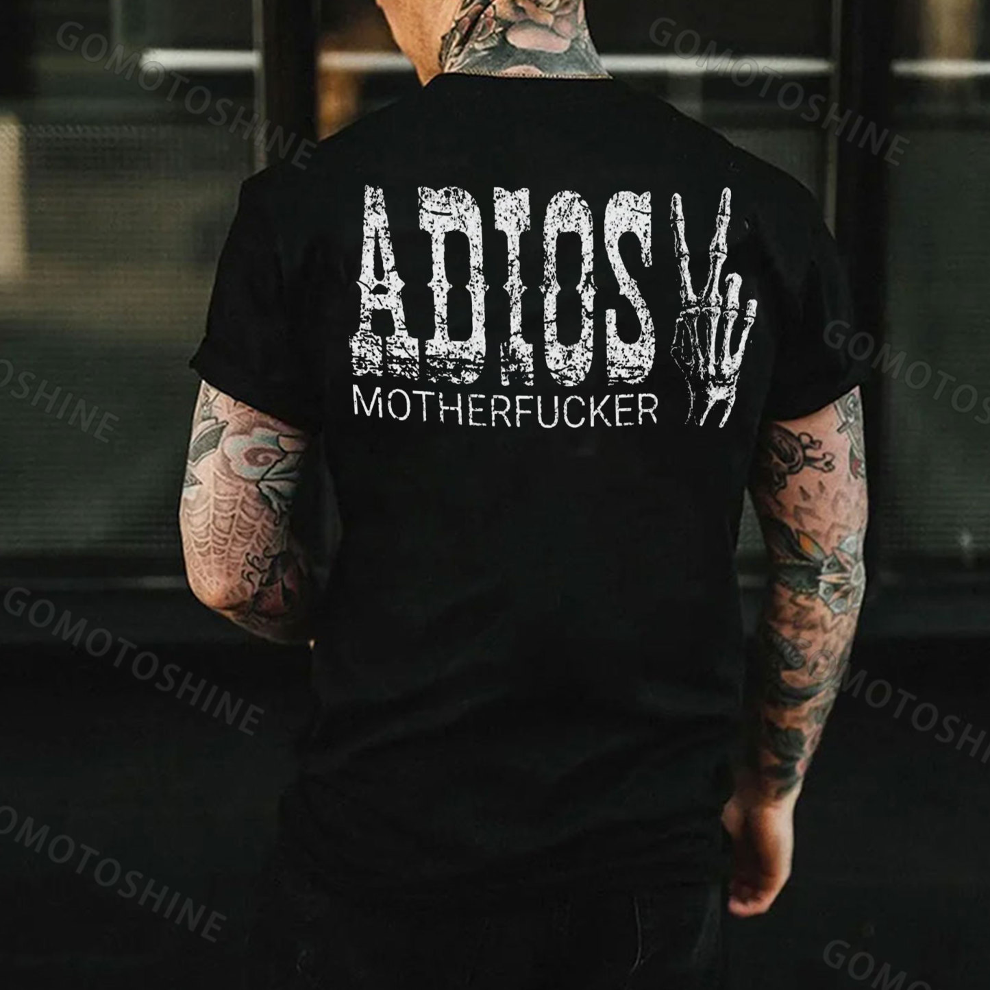 ADIOS MOTHERFUCKER Bone Hand Print Men's T-Shirt