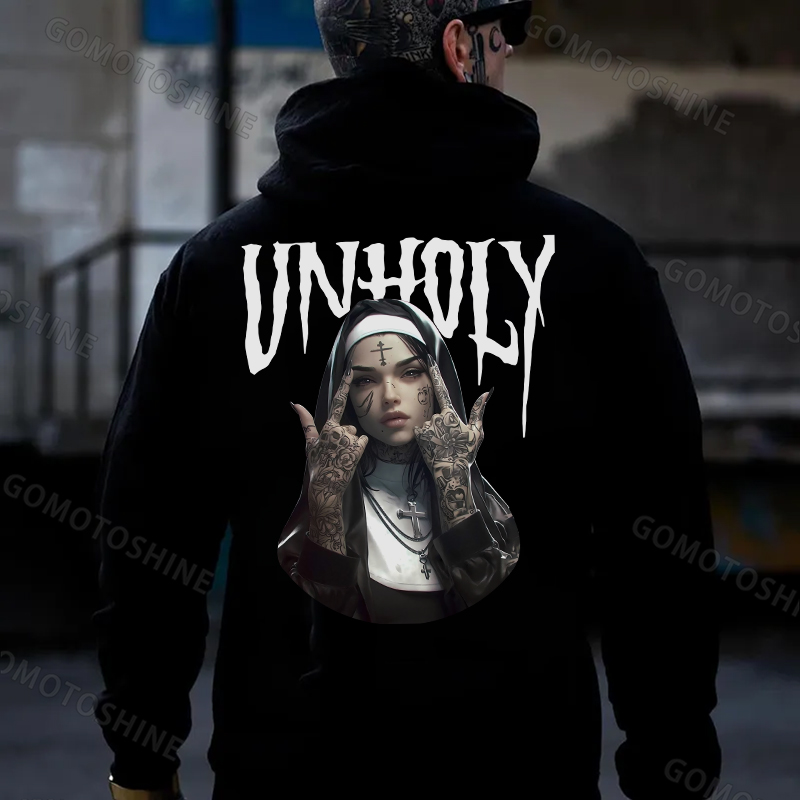 UNHOLY Defiant Nun Print Men's Hoodie