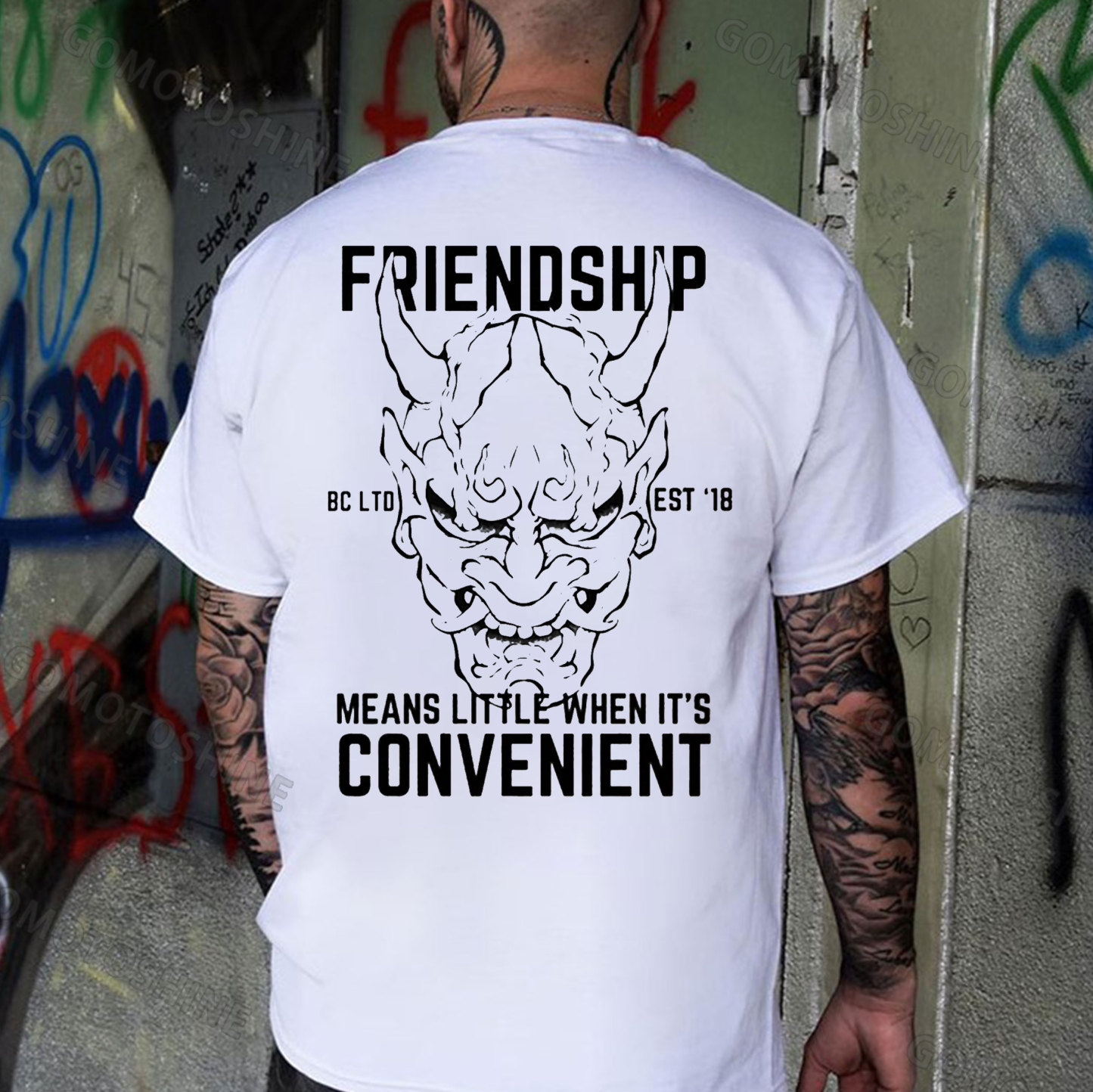 FRIENDSHIP MEANS LITTLE WHEN IT'S CONVENIENT Devil Skull Print Men's T-Shirt