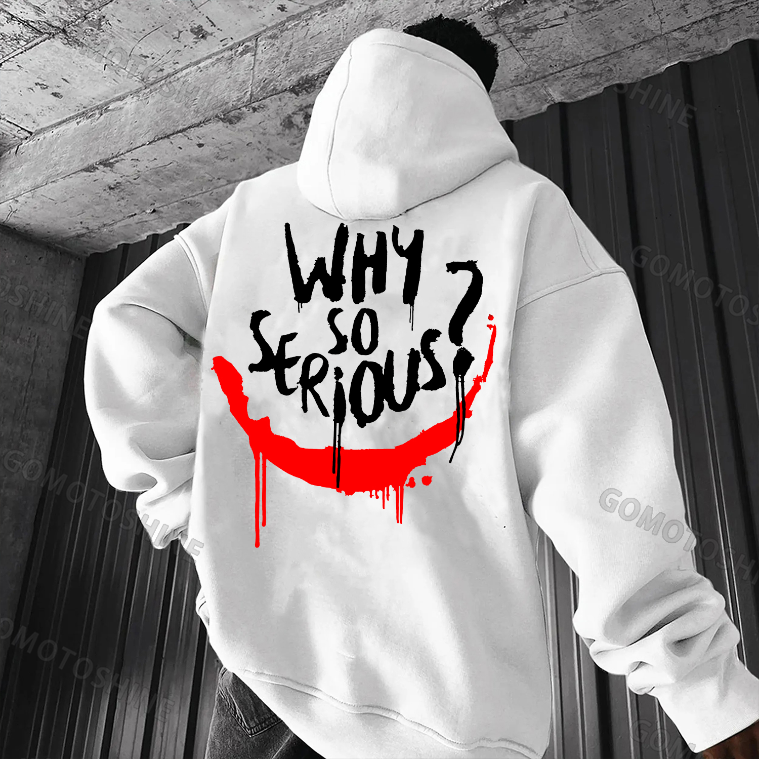 WHY SO SERIOUS Graffiti Print Men's Hoodie