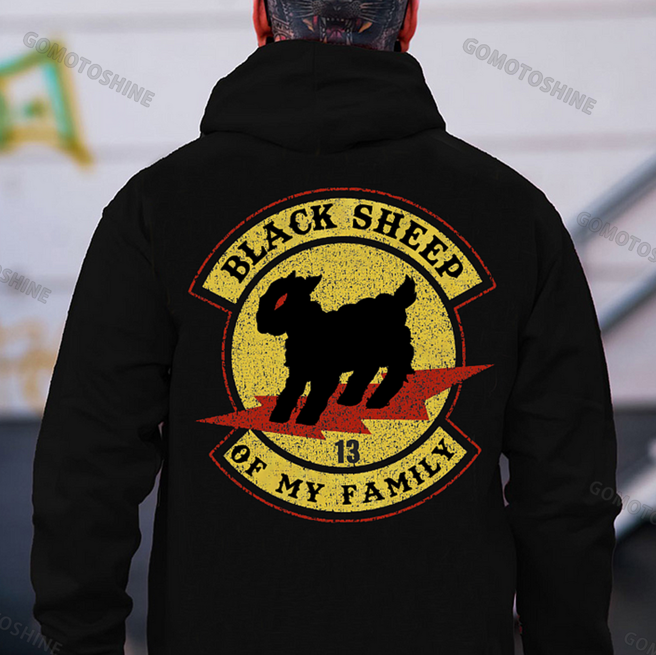 BLACK SHEEP OF MY FAMILY Evil Sheep Print Men's Hoodie