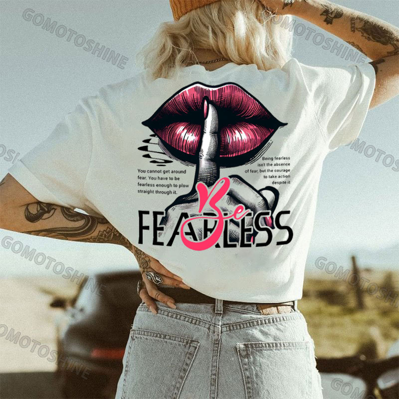 FEARLESS Pink Lips Print Women's T-shirt