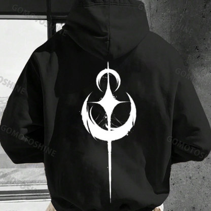 Crescent Star Print Men's Hoodie