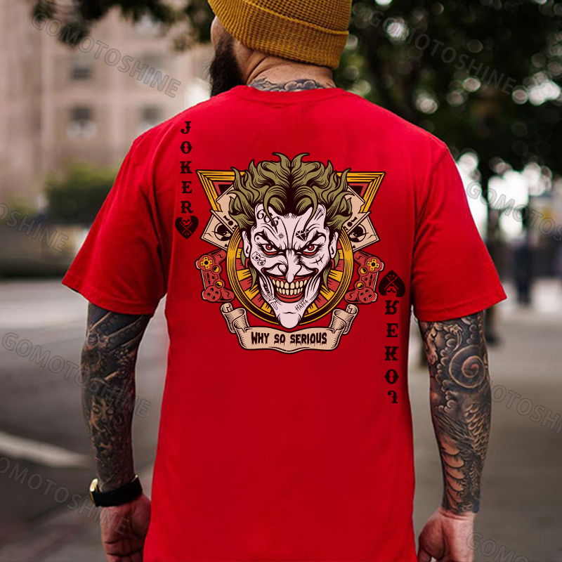 POKER JOKER WHY SO SERIOUS Spades Joker Print Men's T-Shirt