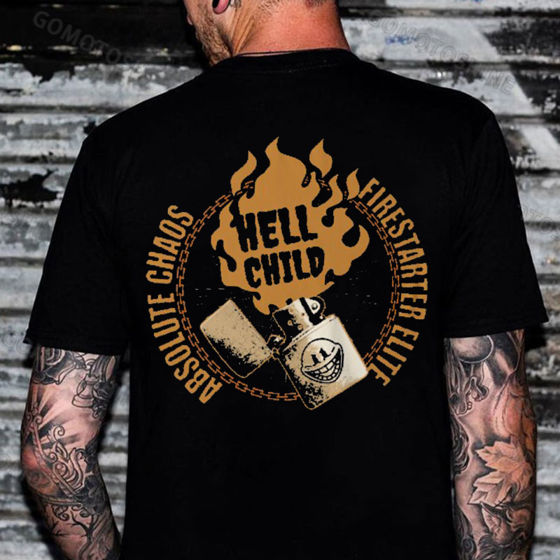 HELL CHILD lighter Print Men's T-Shirt