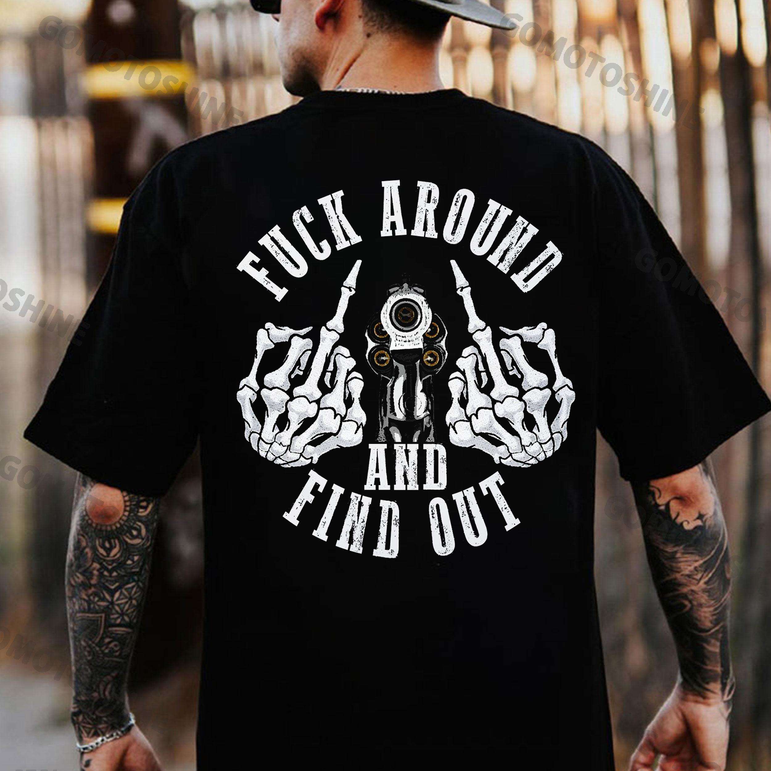 FUCK AROUND AND FIND OUT Defiant Bone Hand Print Men's T-Shirt