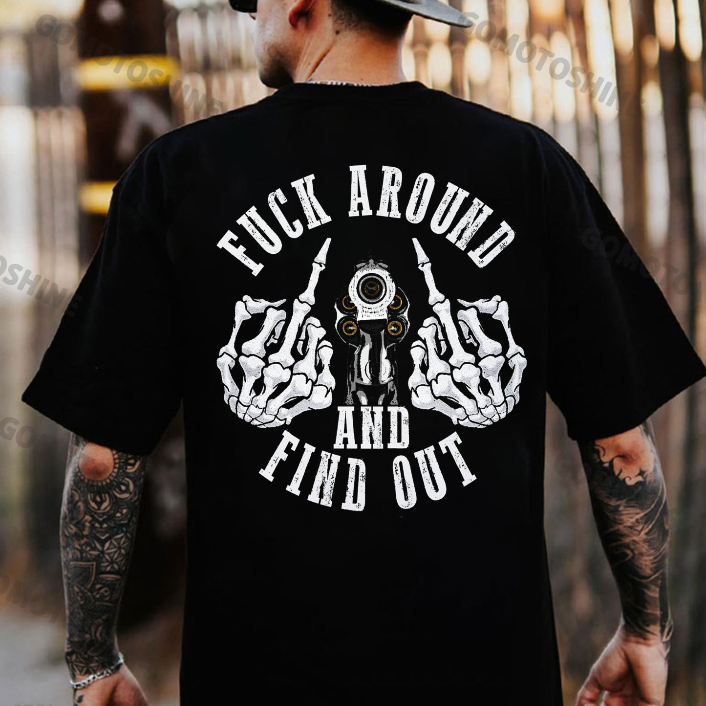 FUCK AROUND AND FIND OUT Defiant Bone Hand Print Men's T-Shirt