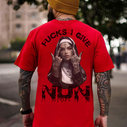 FUCKS I GIVE NUN Defiant Nun Print Men's T-Shirt