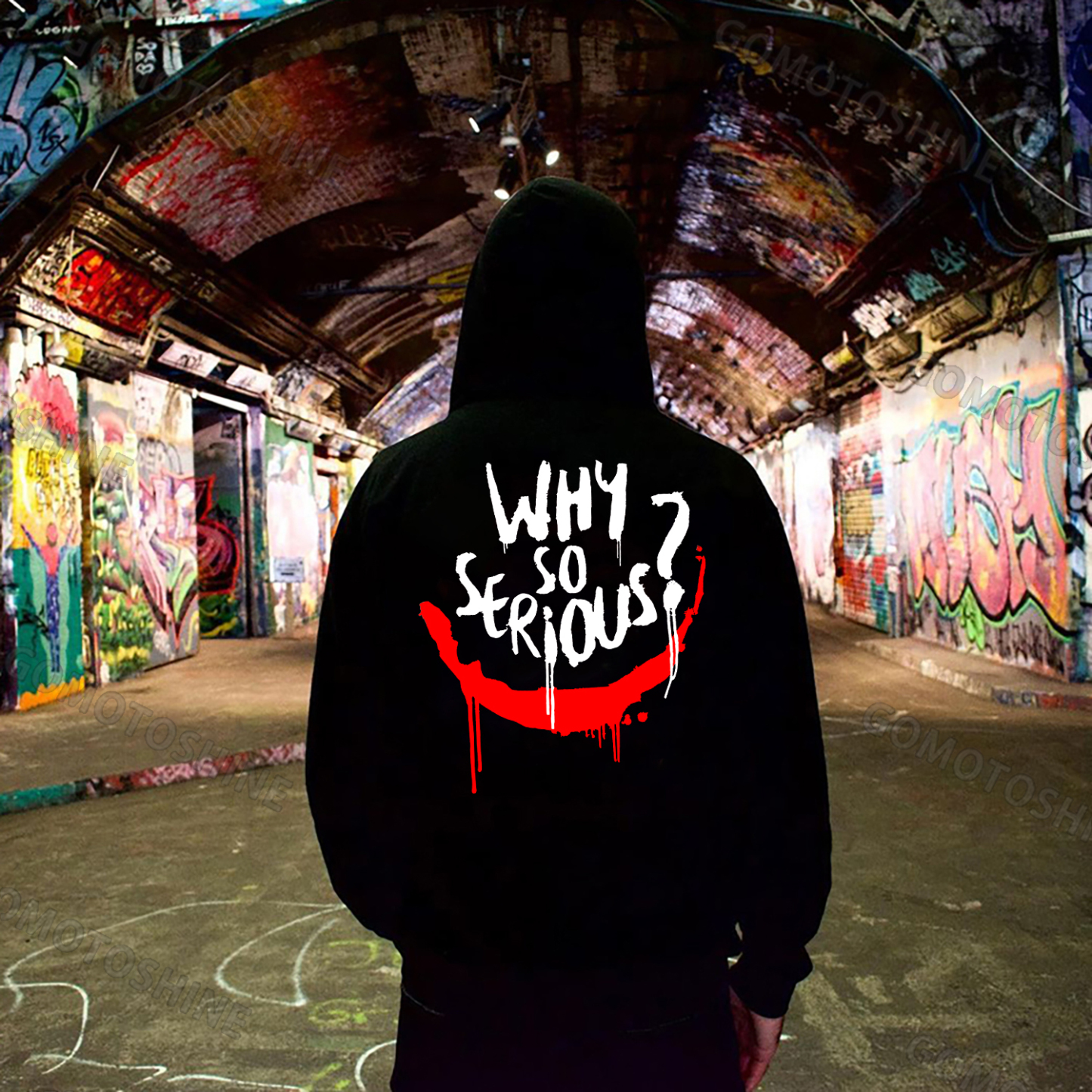 WHY SO SERIOUS Graffiti Print Men's Hoodie