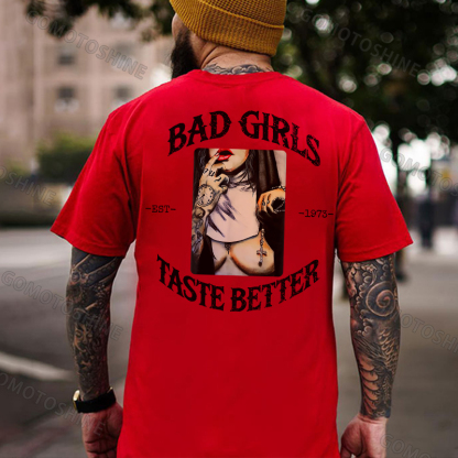 BAD GIRLS TASTE BETTER Naked Nun Print Men's T-Shirt