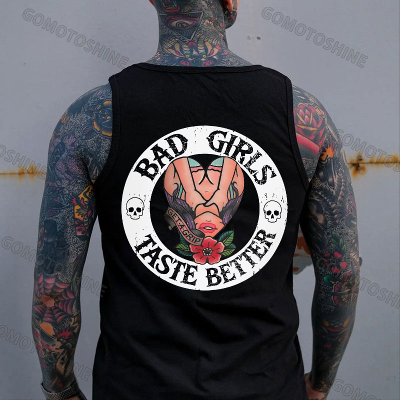 BAD GIRLS TASTE BETTER Get A Grip Sexy Lady Print Men's Vest
