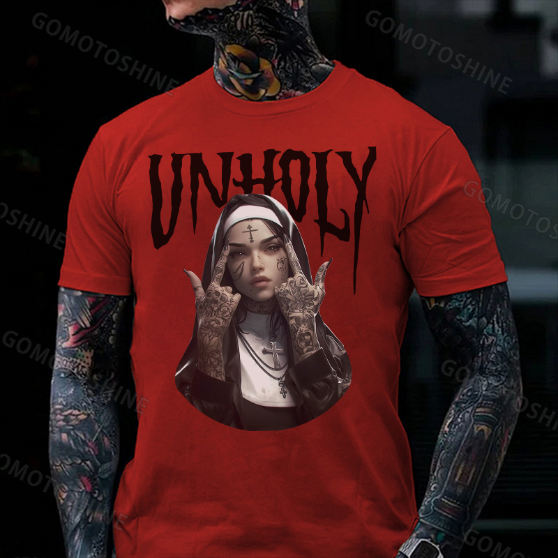 UNHOLY Defiant Nun Print Men's T-Shirt