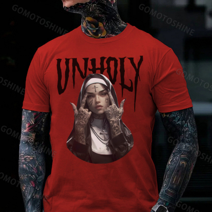 UNHOLY Defiant Nun Print Men's T-Shirt