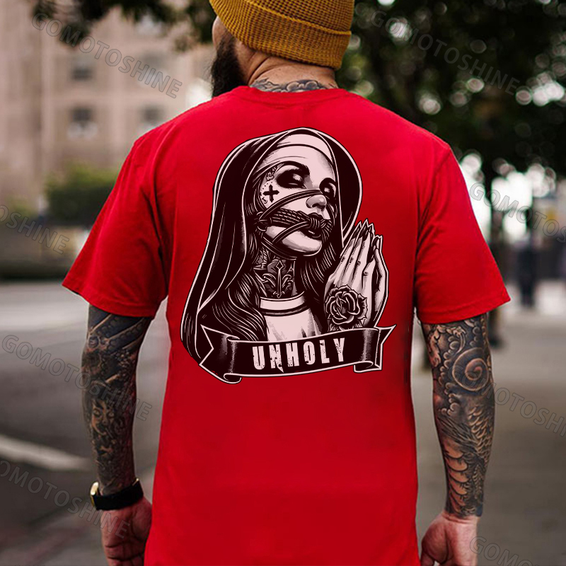 UNHOLY Gagged Nun Print Men's T-Shirt