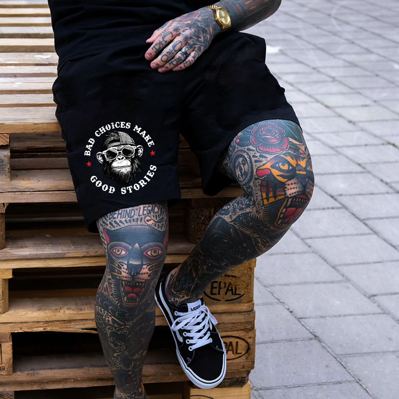 BAD CHOICES MAKE GOOD STORIES Print Men's Shorts