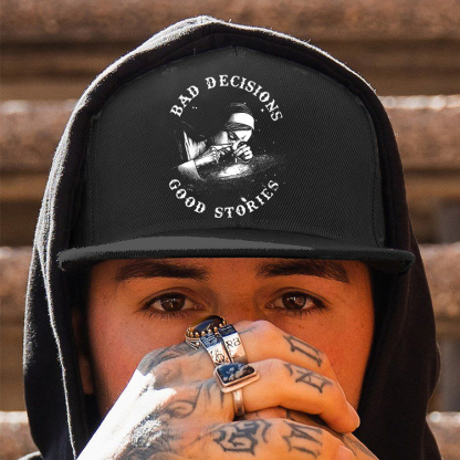 BAD DICISIONS GOOD STORIES Smoking Nun Fashion Cap