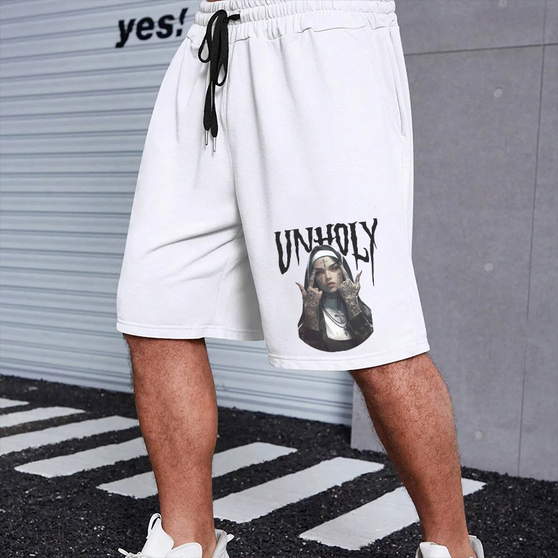 UNHOLY Defiant Nun Print Men's Shorts