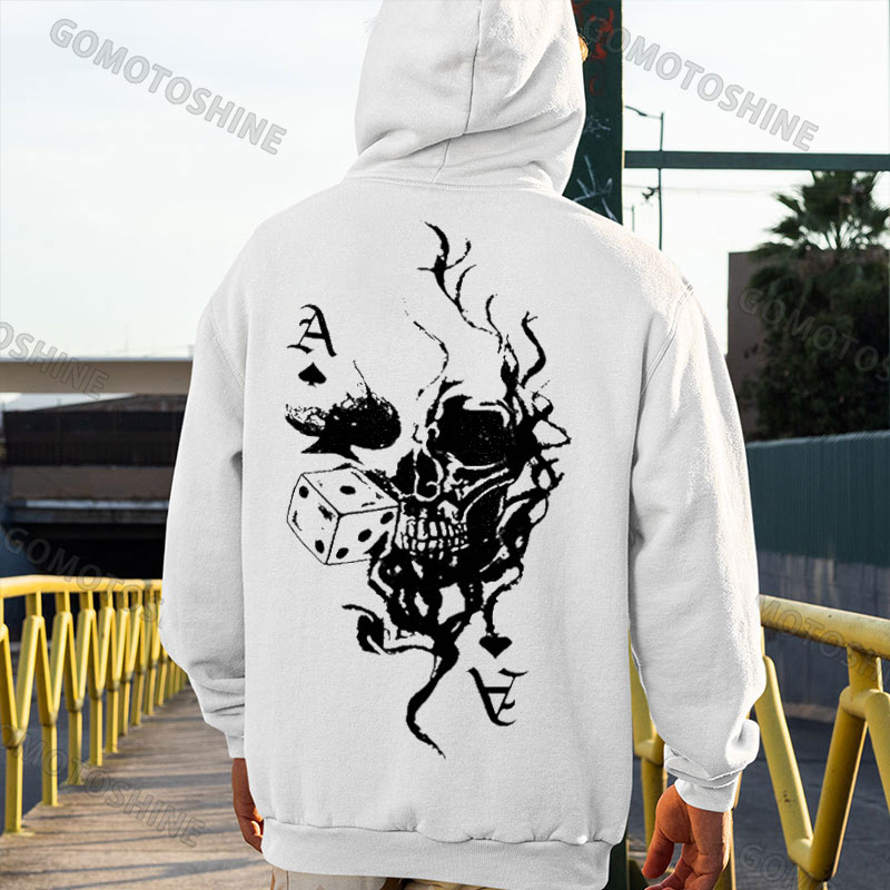 Ace Of Spade Skull&Dice Print Men's Hoodie
