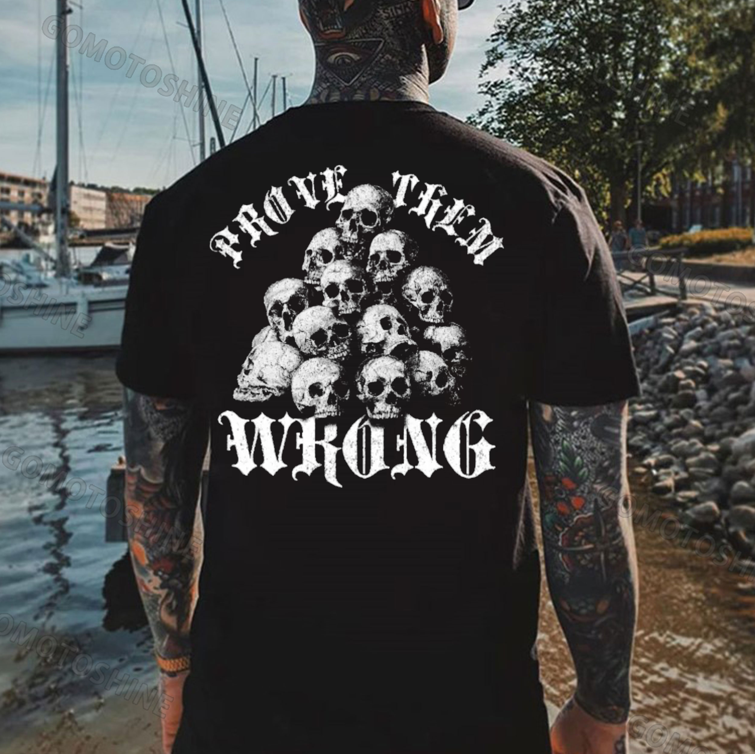PROVE THEM WRONG Skull Print Men's T-Shirt