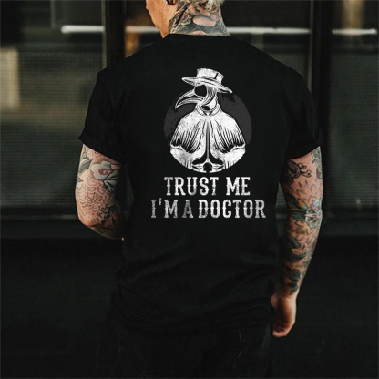 TRUST ME I'M A DOCTOR Crow Mask Doctor Black Print T-shirt
