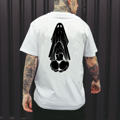 Oral Sex with Ghost Dirty Love Casual Black and White Print T-shirt