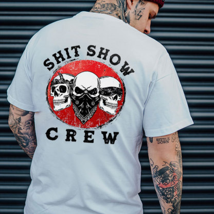 SHIT SHOW CREW Three Skull Print Men's T-shirt