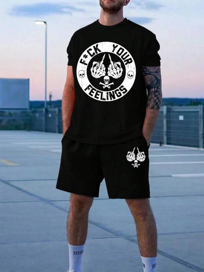 FUCK YOUR FEELINGS Bone Hand Print Men's Suit