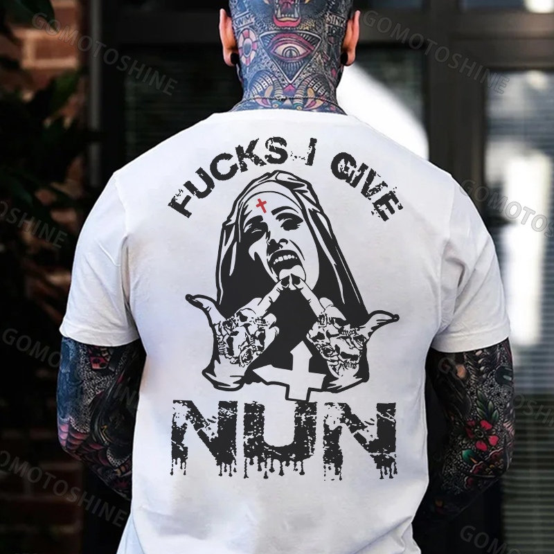 FUCKS I GIVE NUN Defiant Nun Print Men's T-Shirt