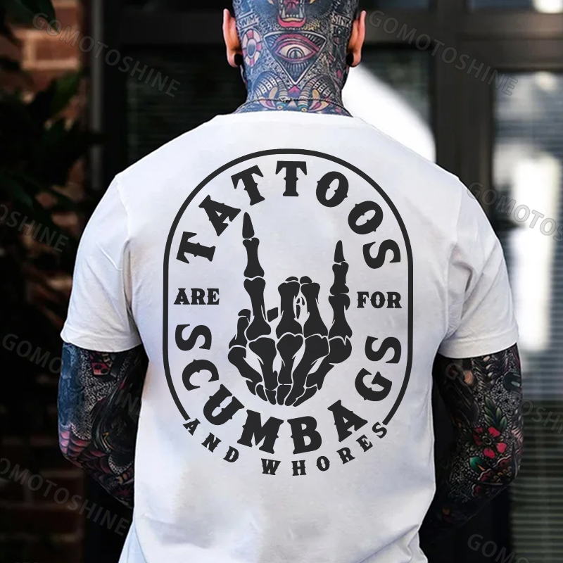 TATTOOS SCUMBAGS Bone Hand Print Men's T-Shirt
