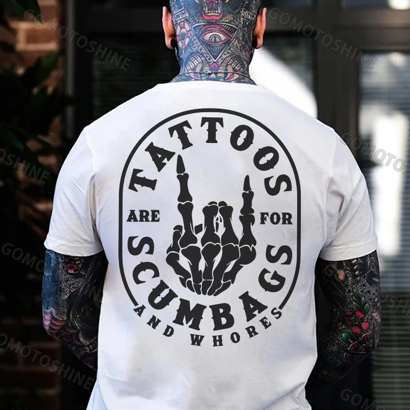 TATTOOS SCUMBAGS Bone Hand Print Men's T-Shirt
