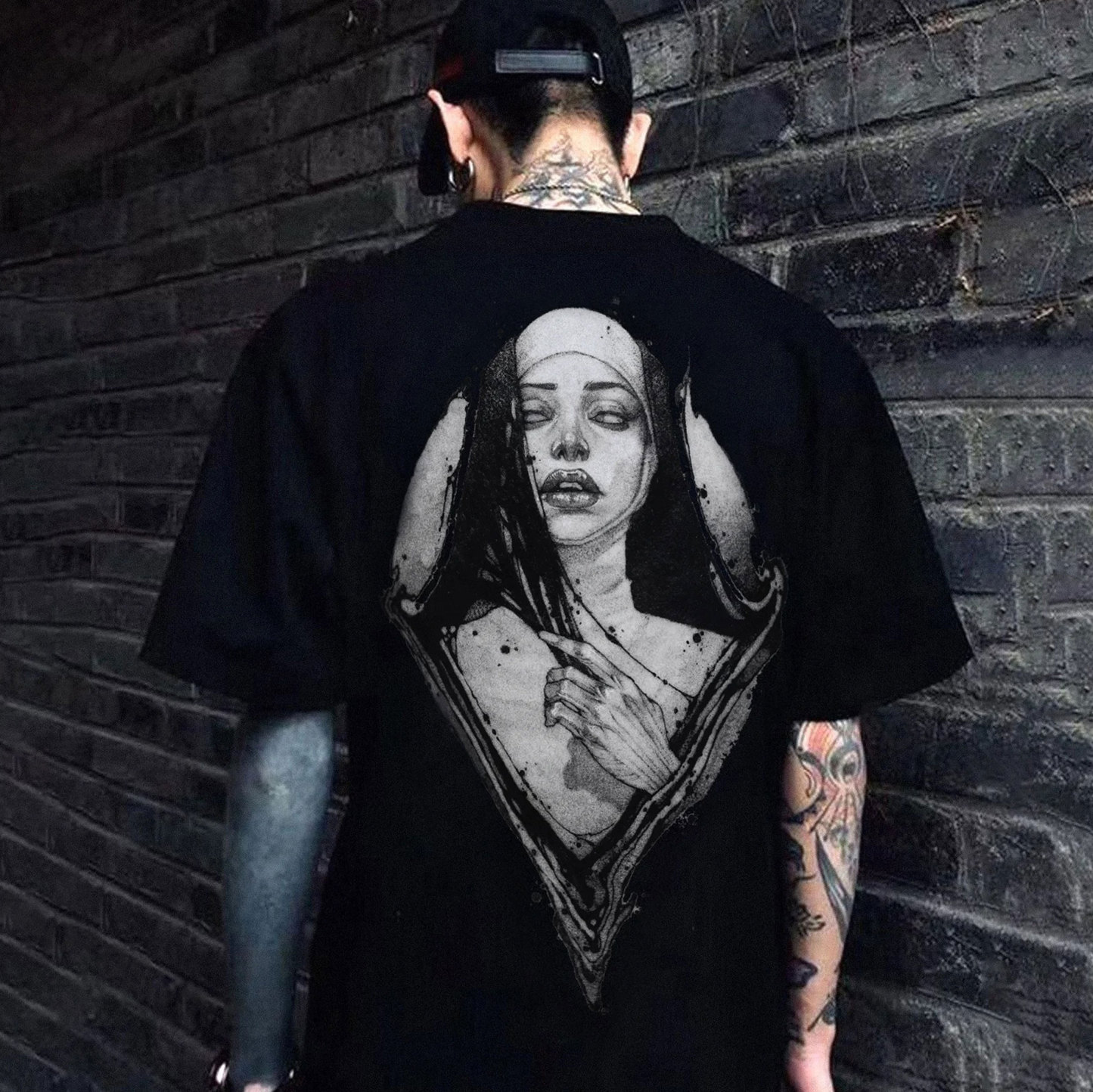 Sexy Evil Nun Print Men's T-Shirt