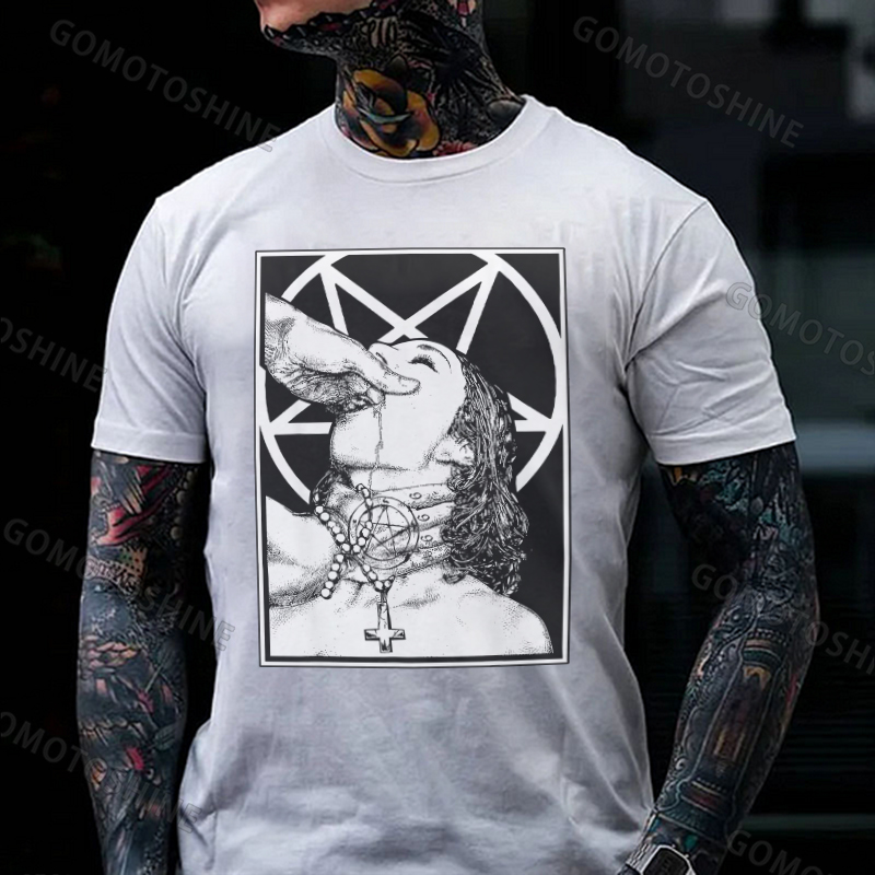 Choke me satan Unholy Nun Naughty Sexy Black T-Shirt