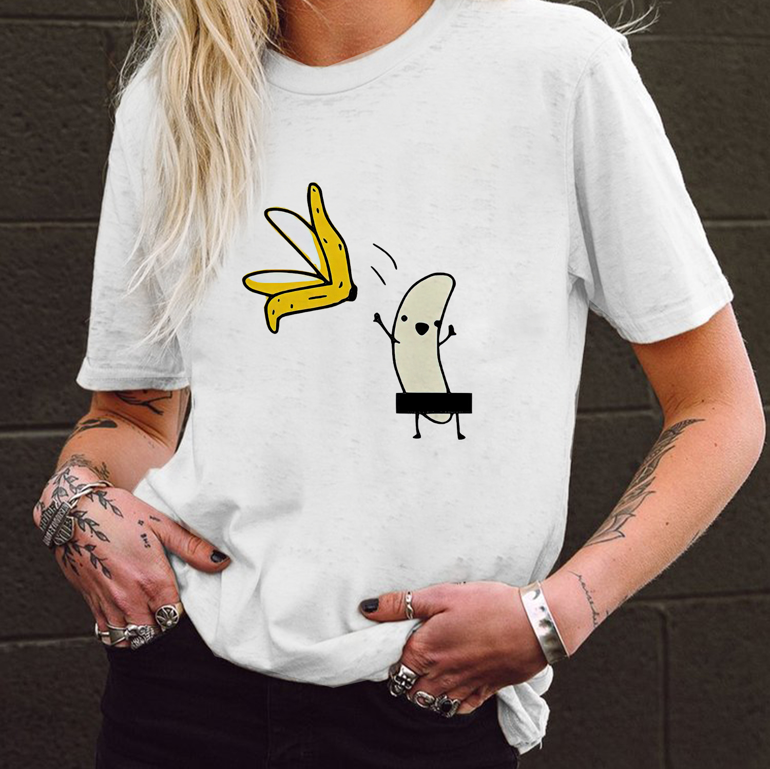 Peeled Banana Print Women's T-shirt