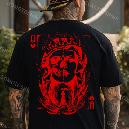 Poker Q Gloomy Queen Vintage Style Print Men's T-Shirt