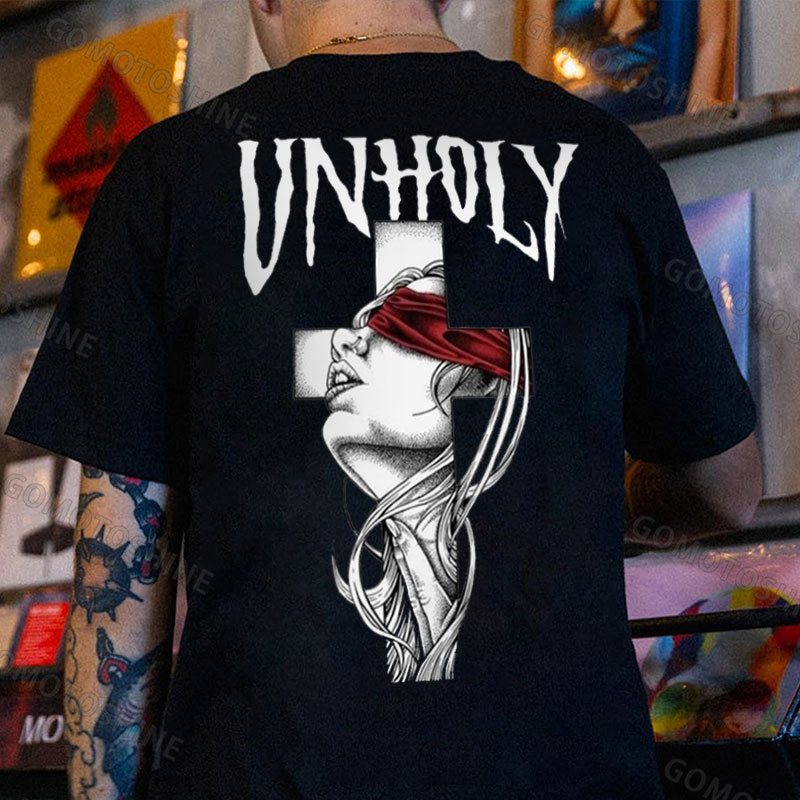 UNHOLY Hopeless Lady Was Crucified Print Men's T-Shirt