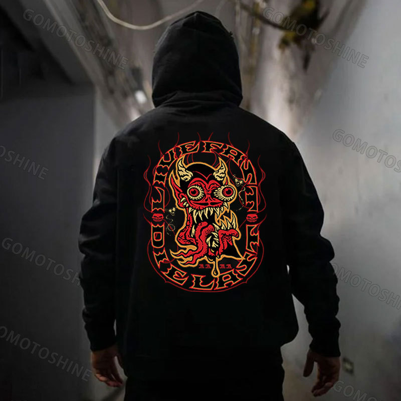 LIVE FAST DIE LAST Devil Print Men's Hoodie