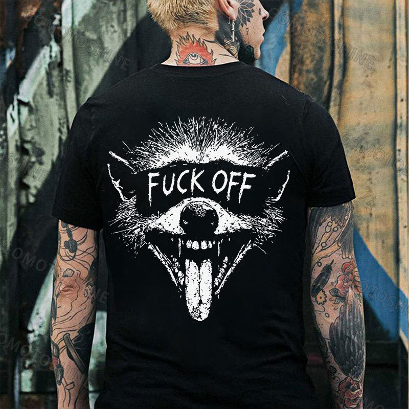 FUCK OFF Raccoon Print Men's T-Shirt
