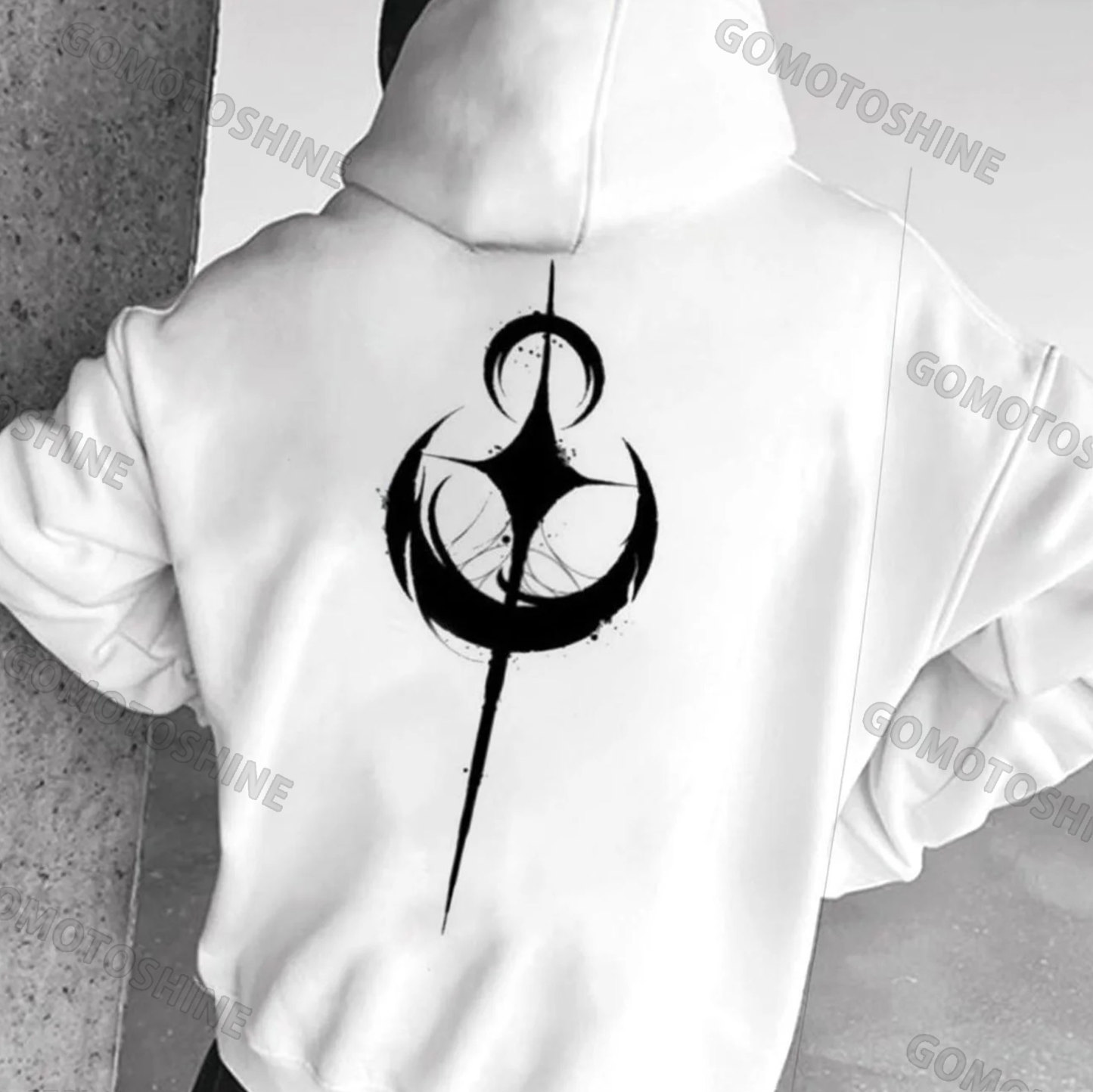 Crescent Star Print Men's Hoodie