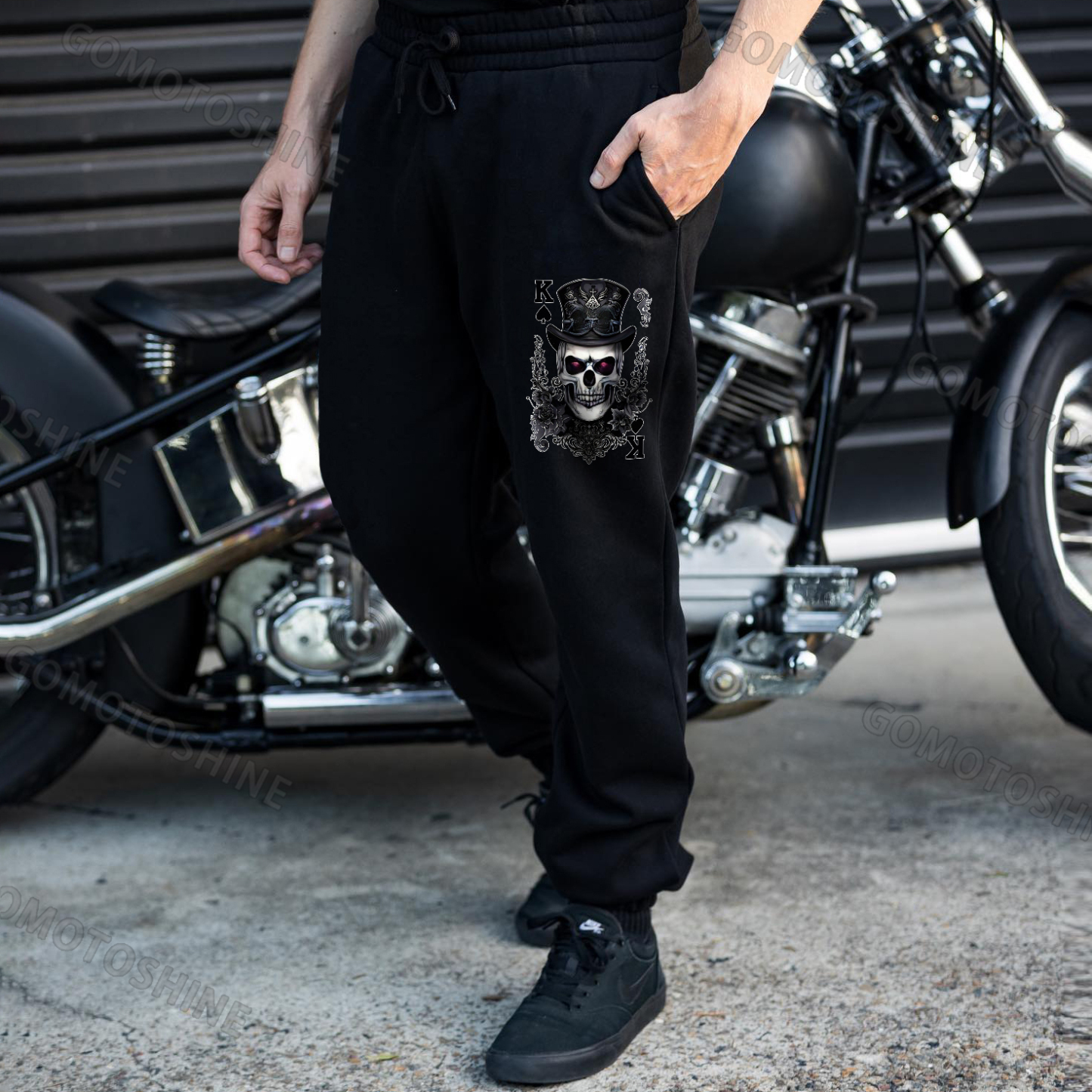 POKER K Spades Magician Skull Men's Print Sweatpants