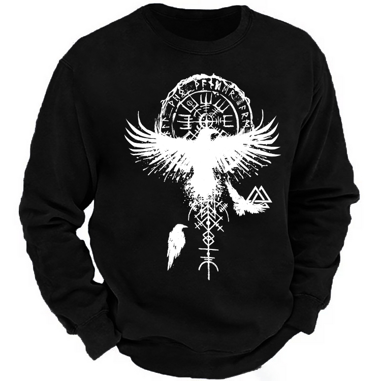Runes Eagle Print Men's Sweatshirt