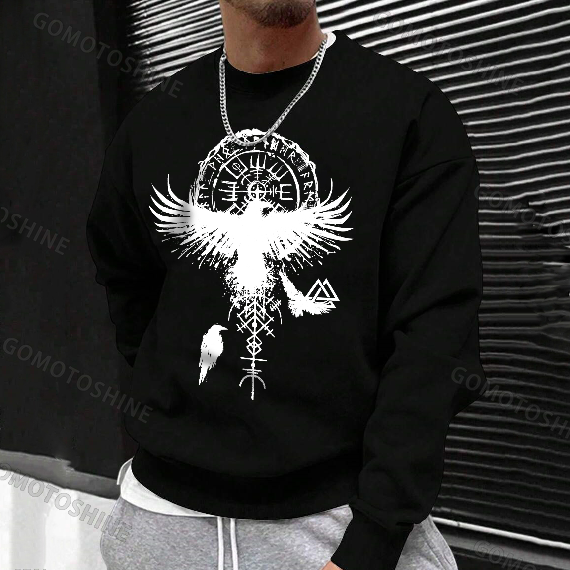 Runes Eagle Print Men's Sweatshirt
