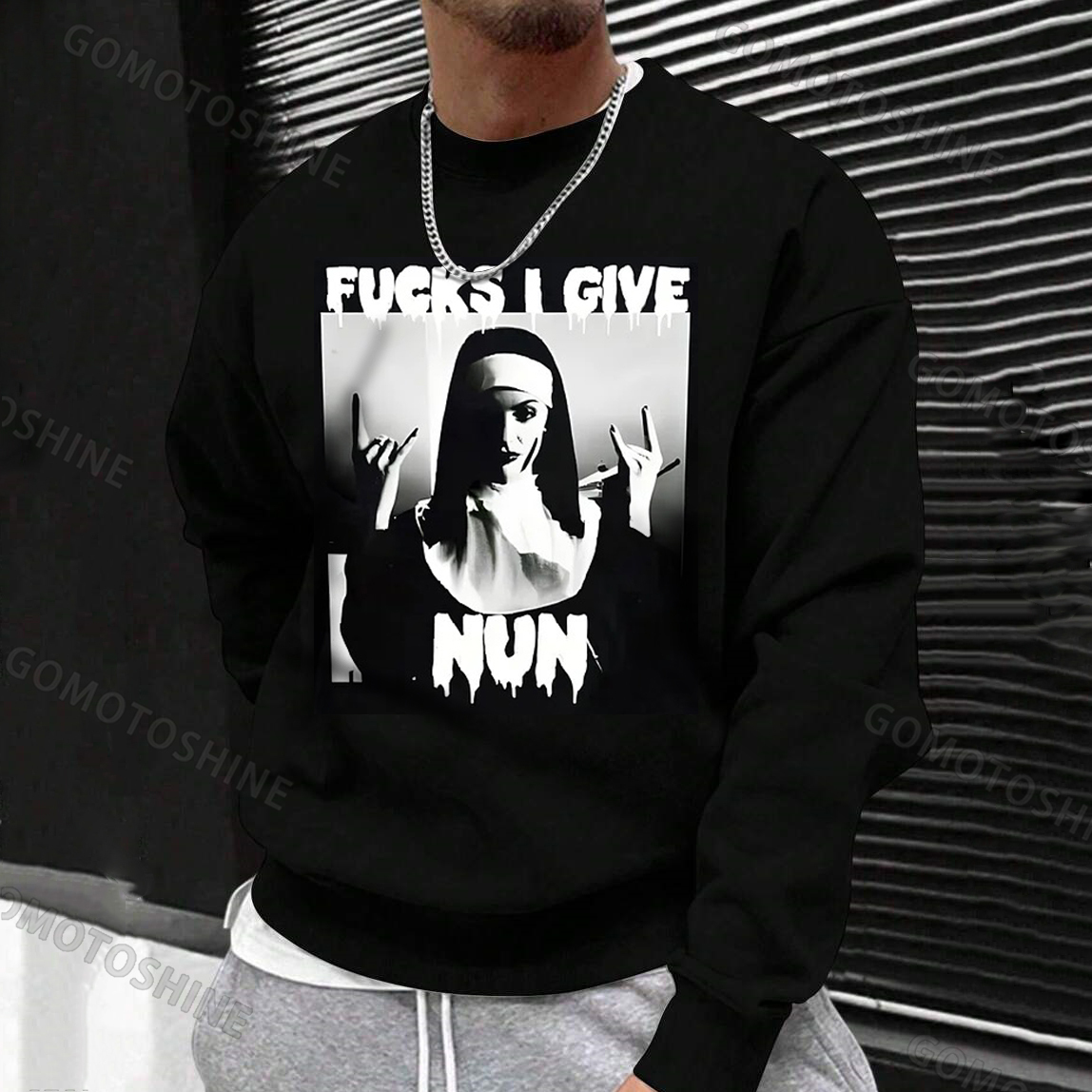 FUCKS I GIVE NUN Nun Print Men's Sweatshirt