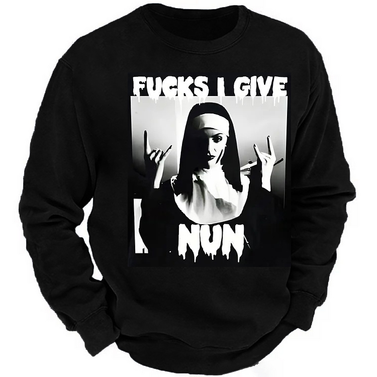 FUCKS I GIVE NUN Nun Print Men's Sweatshirt