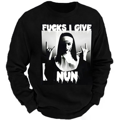 FUCKS I GIVE NUN Nun Print Men's Sweatshirt