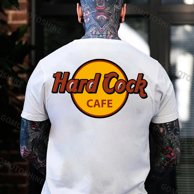 HARD COCK CAFE Letter Icon Black Print T-shirt