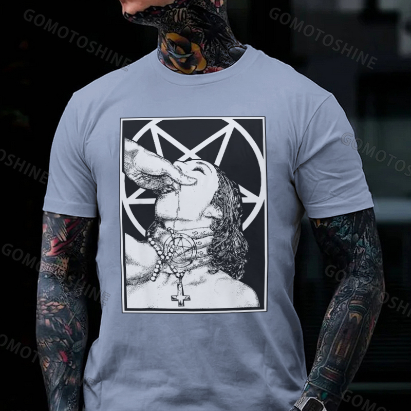 Choke me satan Unholy Nun Naughty Sexy Black T-Shirt