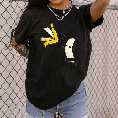 Peeled Banana Print Women's T-shirt