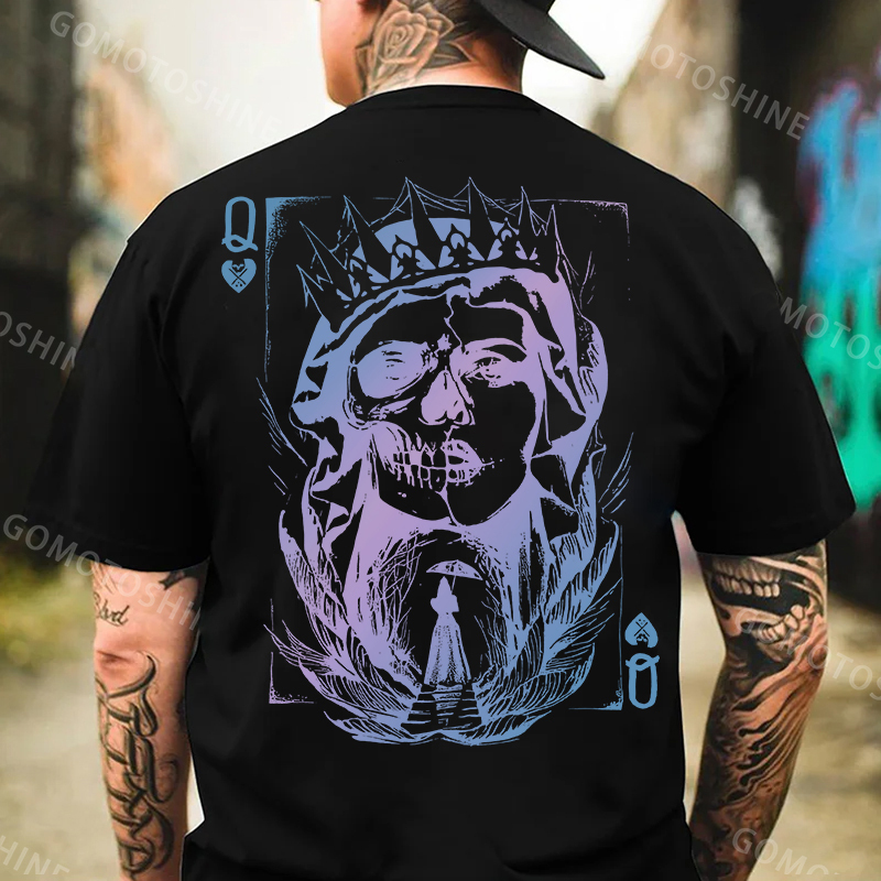 Poker Q Gloomy Queen Vintage Style Print Men's T-Shirt