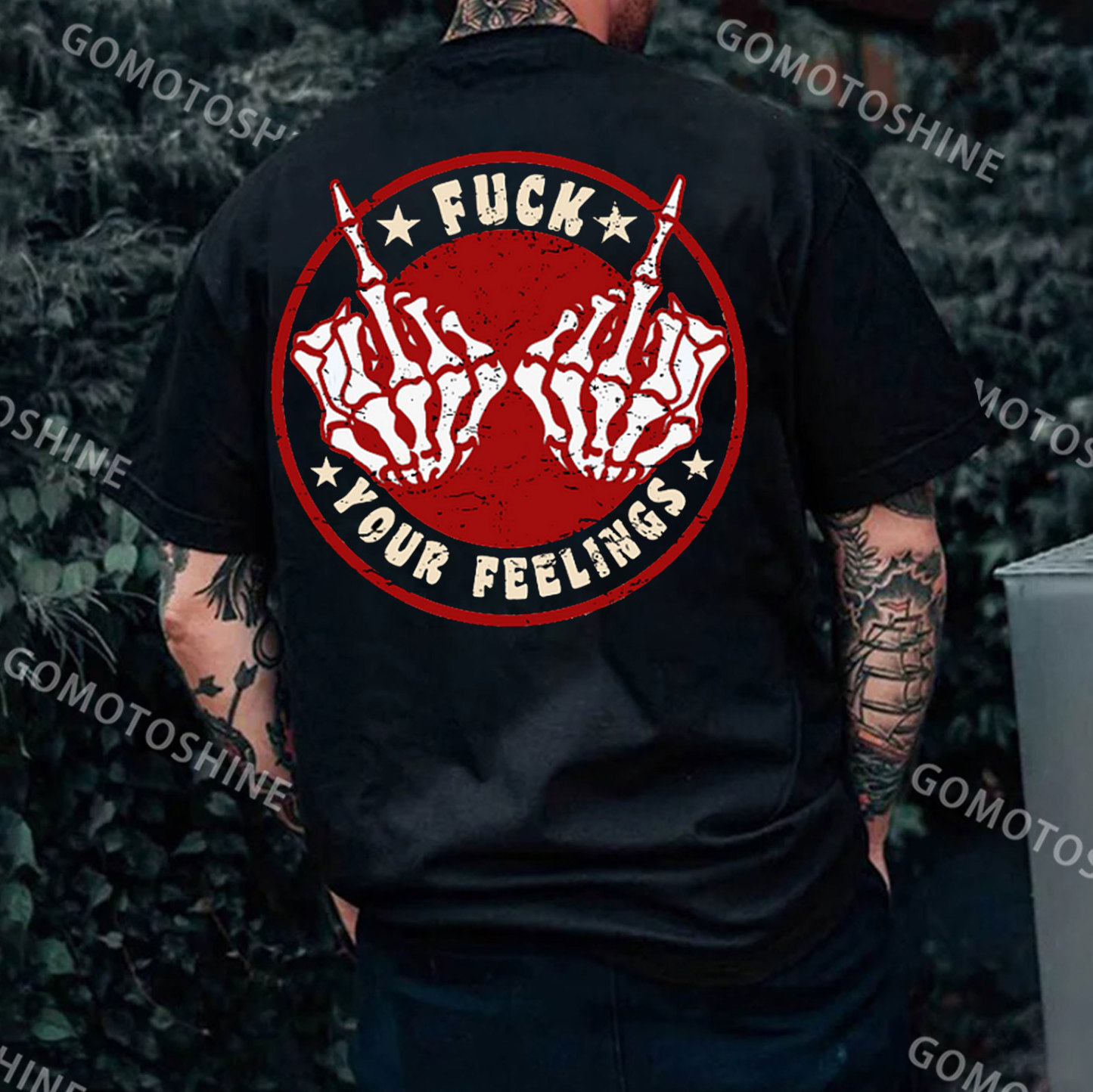 FUCK YOUR FEELINGS Bone Hand Print Men's T-Shirt