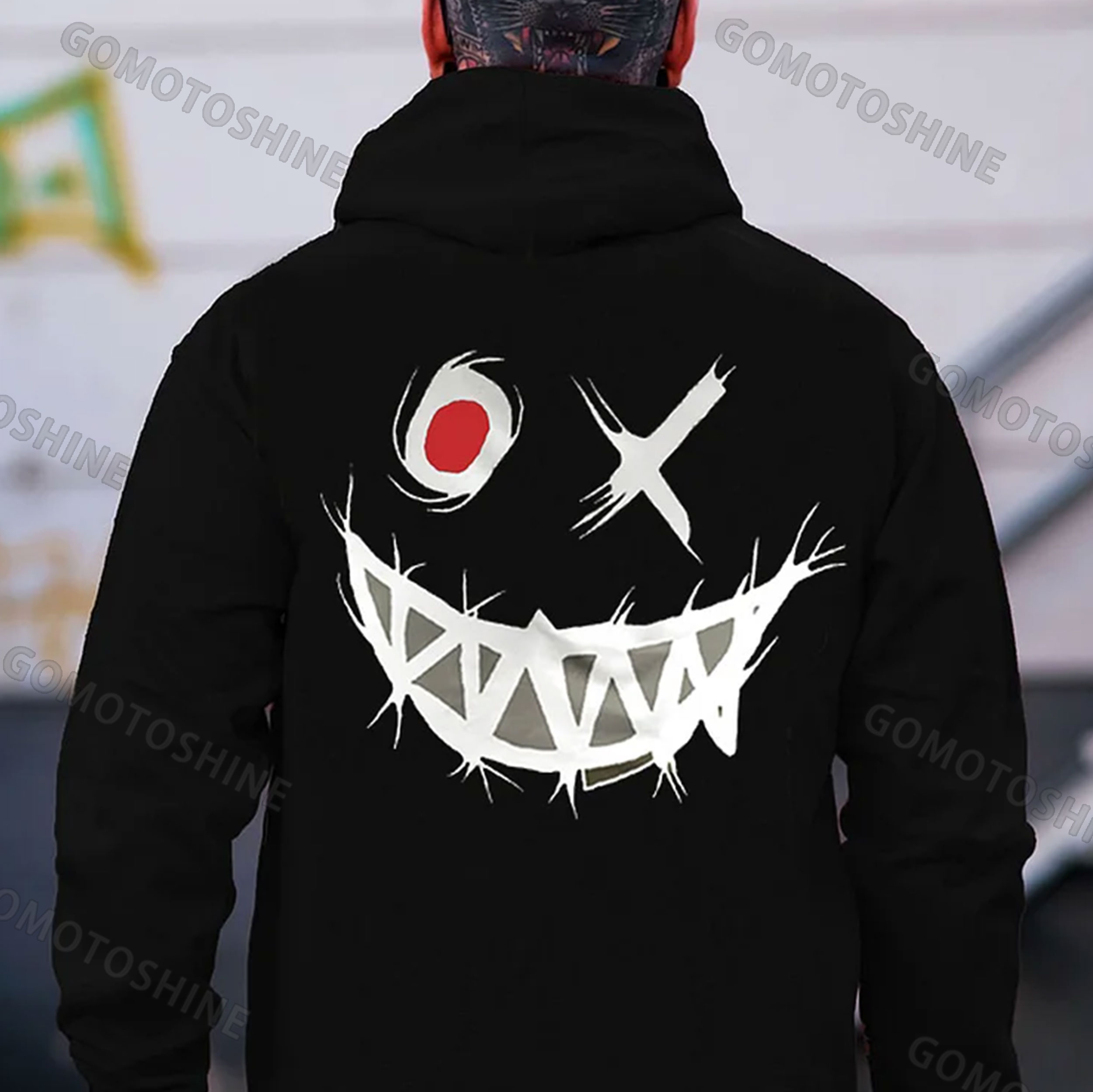 Evil Smile Emoji Print Men's Hoodie